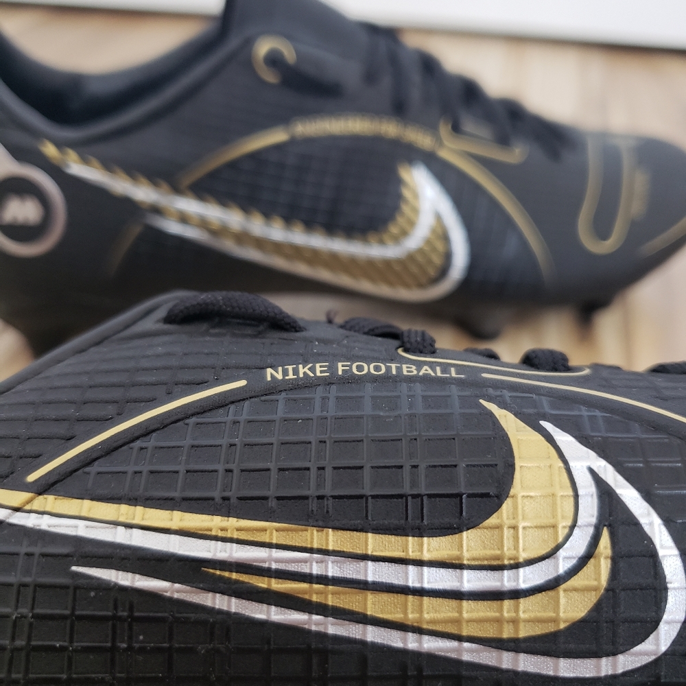 Nike Mercurial Vapor 14 Academy FG/MG DJ2869-007 Soccer Cleats Black Gold Sz 4.5 - Picture 3 of 9